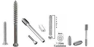 Bone Screws for 1.5mm, 2.0mm, 2.4mm, 2.7mm, 3.5mm, 4.5mm and 6.5mm Plate